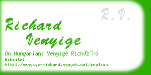 richard venyige business card